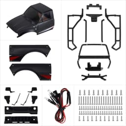 INJORA IR60 Pickup Hard Body Shell with Bed Rack for 1/18 RC Crawler TRX4M Defender Bronco