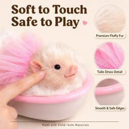 5 Inch Silicone Piglet Soft Cute Mini Realistic Animals with Accessories Lifelike Reborn Newborn Pig Doll Decompression Toy Gift