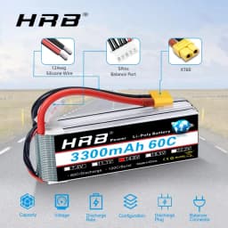 HRB 14.8V 4S 3300mah Lipo Battery XT60 60C For RC FPV Airplanes Drone Racing Boat Car Parts