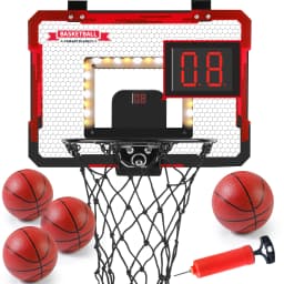 Indoor Kids Basketball Hoop, Dunkable Mini Basketball Hoop Over-the-Door, Teen Gift Toy, Halloween/Christmas/Thanksgiving Gifts