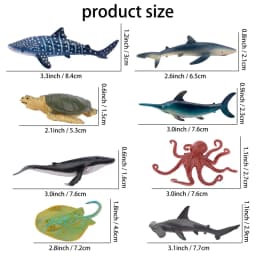 24Pcs Simulation Shark Ocean Animal Model Toy Mini Sea Turtle Figures Dolls Action Figurines Toys for Children Set Gift
