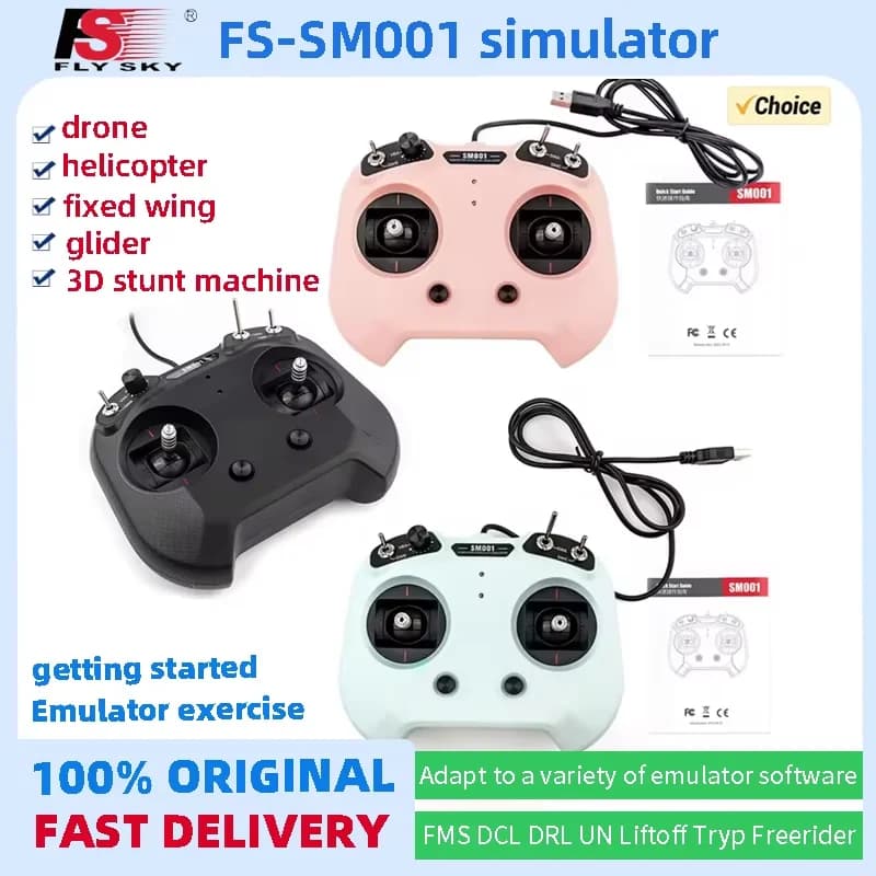 FLYSKY FS-SM001 Small size 6CH 8CH Flight Simulator for helicopters, fixed wing, gliders, 3D aerobatics, traversers