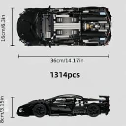 Technical Racing Sport Car Model Building Blocks Technic Adults 1:14 DIY Supercar Brick Puzzle Toys Adult Gift(1280+granule)