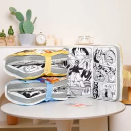 One Piece Manga Book Plush Pillow Soft Stuffed Cushion with Luffy Manga Cover Inner Page Print Gift Anime Fans Room Decor