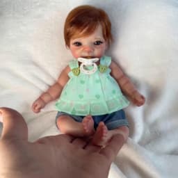 2 Sets Clothes/26cm Open Mouth Mini bebe reborn de silicona Girl Dolls With Rooted Hair & Painted Skin Soft Touch Reborn Doll