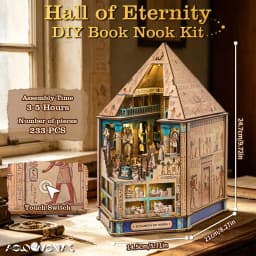 Book Nook Kit 3D Wooden Puzzle Egyptian Pharaoh MummyDIY Miniature Dollhouse Pyramid Model Building Home Decoration Gifts