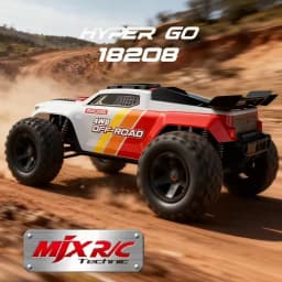 MJX HYPER GO 1:18 Mini Monster 18208 RC Car 2.4G Remote Control Dual Shell Dual Battery 30km/h High Speed Monster Truck, Off Road Vehicle 1/18 Toy Car RTR Boy Gift