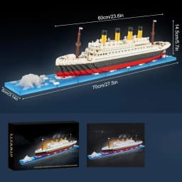 4100‑Piece LED Titanic Building Blocks Set, High‑Detail Classic Cruise Ship Model, DIY Assembly Kit for Model Enthusiasts, Boys Girls Holiday Gift
