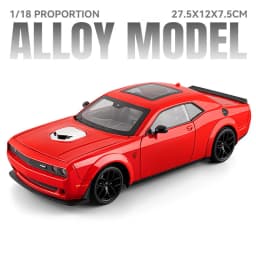1:18 D Challenger SRT Hellcat Alloy Track Racing Car Model Metal Muscle Sports Car Vehicles Model Sound Light Kids Toys Gift