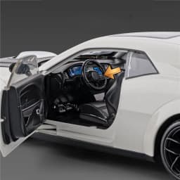1:18 D Challenger SRT Hellcat Alloy Track Racing Car Model Metal Muscle Sports Car Vehicles Model Sound Light Kids Toys Gift