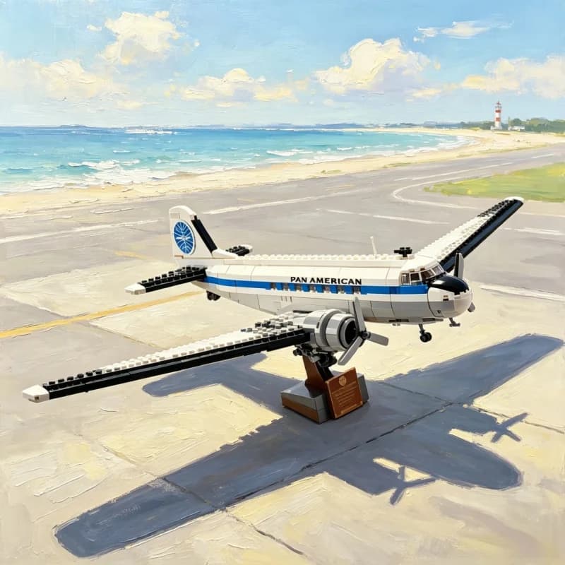Popular 1903 pieces of retro DC-3 classic airliner building blocks in 2026 Retro aircraft model collector's home decoration