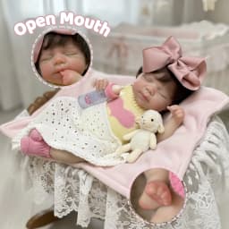 1PC/2 Clothes 33CM Open Mouth Rooted Hair Pascale Soft Silicone Bebe Reborn Girl Doll 3D Painted Skin bebe reborn de silicona