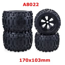 4PCS 1/8 Wheels Tires 170mm 165mm Tyre Weel 17mm Hex Hub Rubber Sponge for 1/8 RC Car Monster Truck Buggy ARRMA Traxxas