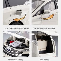 1:18 Vellfire LM300 Alloy MPV Model Diecast Car Toys Sound Light Pull Back Doors Opened Miniature Vehices Christmas Gift for Boy