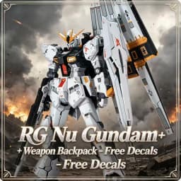 RG32 New Arrival Nu Gundam Amuro Model, Equipped with Funnel Backpack, Bracket & Water Slide Decal, Assembled Action Figure Toy