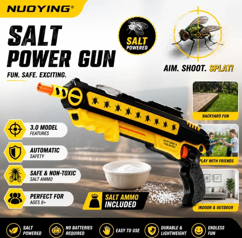 NUOYING New Fly Mosquito Gun 3.0 Salt Shooting Toy Gun Perfect Children's Day Gift for Adults Kids