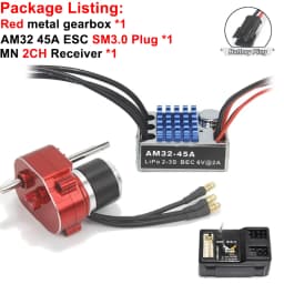Full Metal Gearbox 2322 2600KV Brushless Motor AM32 45A ESC 21g Servo/2CH Receiver for RC Car Crawler MN82 MN78 MN168 MN99 MN98