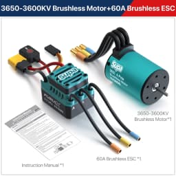 SKYRC Brushless Motor ESC Combo FuriaX Supa 3650 Motor 60A ESC 2-3S LiPo 3.175mm Shaft For 1/10 Touring Buggy Short Course Truck