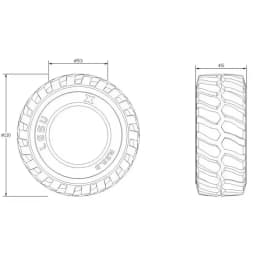 RC 1 Pair LESU Diameter 45MM Height Wheel Rubber Tyres 110Mm for Remote Control 1/15 Hydraulic Loader RC Car Accessories