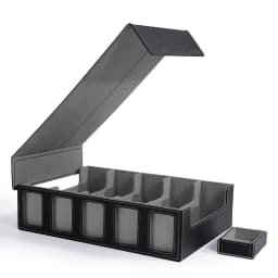 Trading Card Storage Box with Commander Display Dice Tray,5-Row Deck Case with Removable Lid,3900+ Card Deck Box for TCG Card