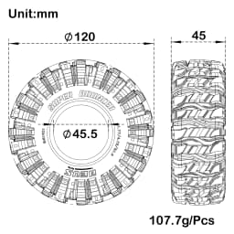 MEUS RACING 6 Super Bouncer Crawler Tires for Axial SCX10 Pro SCX10 TRX4 Redcat Gen8 1/10 RC Crawler Car, 1.77/4.75/R1.9