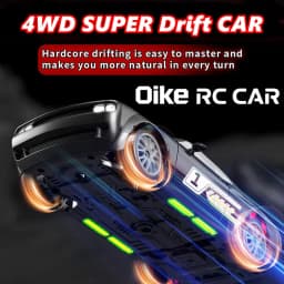 Oike 4WD Drift Racing RC Car with LED Light High Speed 2.4G Radio Remote Control 4x4 Race Sports Cars for Kids Toy Gift