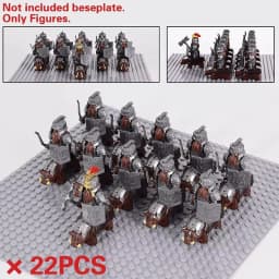 Mini Middle Ages Lord Rings Medieval Dwarf Wild Boar Goat Chariot Army Figures Building Blocks Bricks Kids Toys Christmas Gift