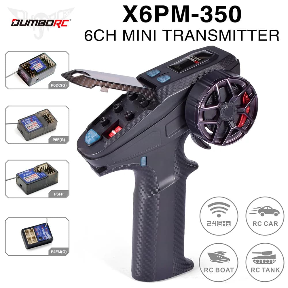 DUMBORC X6PM-350 RC Transmitter Receiver Kit BL3F/X6FG/X6FP/X4FMG 2.4GHZ RC Controller 6CH Gyro Universal RC Car Remote Control