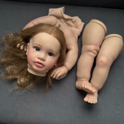 25inch Hand-Root Hair Pippa Reborn Doll Kit Unfinished Lifelike Awake Baby Multiple Layers Painting Doll Parts DIY Children Toys