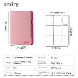 Sanseking Trading Card Binder 4/6/9 Pocket Card Collection Album Portable Card Storage Book for Collectible Cards