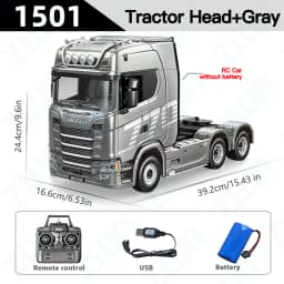 HUINA 1501 2.4G RC Truck With Light 1:18 4WD Full Scale 19CH Remote Control Car Alloy Heavy Truck Trailer Model Toy For Kid Gift