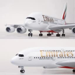 Airbus A380 UAE/Emirates Toy Plane Model 1/160 Scale 18 Inches Large Model Airplane Toy Kits with Stand Airliner Model Plane