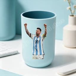 Football Superstar Messi Water Cup Portable Toiletry Cup Kids Toothbrush Cups Unisex Household Drinking Cup Bathroom Ornament