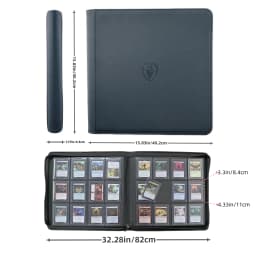 Holds 384 Toploaders | 12-Pocket | Ringless Double-Sided Pockets | Premium Top Loader Binder for Trading Cards