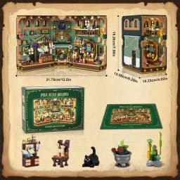 Magic Potion Booknook Building Set with Light-DIY Bookendfor Home Decor Bookshelf Miniature House Brick Model for Adults Kids