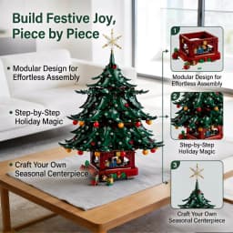 3171 Pcs Christmas Building Blocks Set - Santa Claus Family & Christmas Tree Decor Model, Holiday Gift Toy Decoration for Adults