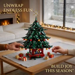 3171 Pcs Christmas Building Blocks Set - Santa Claus Family & Christmas Tree Decor Model, Holiday Gift Toy Decoration for Adults