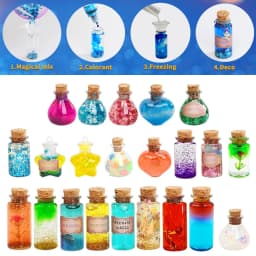 DIY Fairy Magical Potions Kit for Kids Potion Making Set Fairy Potion Bottles Craft Toy Science Set Magic Kits(24pcs))