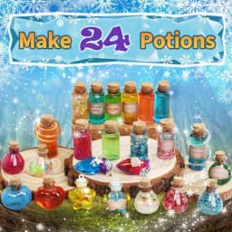 DIY Fairy Magical Potions Kit for Kids Potion Making Set Fairy Potion Bottles Craft Toy Science Set Magic Kits(24pcs))