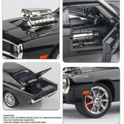 1:24 Scale Charger 1970 Alloy Car Model Toys Diecasts Metal High Simulation Vehicle with Sound and Light Car Toys Gifts for Boys