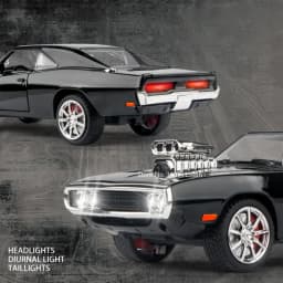 1:24 Scale Charger 1970 Alloy Car Model Toys Diecasts Metal High Simulation Vehicle with Sound and Light Car Toys Gifts for Boys