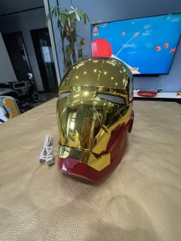 2026 New Iron Man Helmet 1:1 Electric Wearable Voice Control Anime Peripheral Model Collectible Prop Adult Role‑Play Birthday Gi