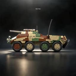 Puma Sd.Kfz.234 Wheeled Armored Reconnaissance Vehicle Building Block Model Kit 8x8 Combat Vehicle Toy