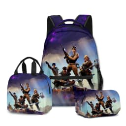 3pcs Fortnite Game Backpack Anime Schoolbag Student Shcool Bags Supplies Cosplay Pencil Bag Kawaii Lunch Bag Birthday Gift