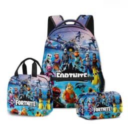 3pcs Fortnite Game Backpack Anime Schoolbag Student Shcool Bags Supplies Cosplay Pencil Bag Kawaii Lunch Bag Birthday Gift