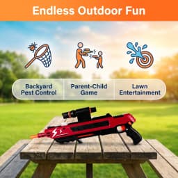 3.0 Upgraded Fun Shooting Salt Gun with Aiming Lens Design, Comfortable and Smooth Trigger Operation Safe Mosquito Repellent Toy