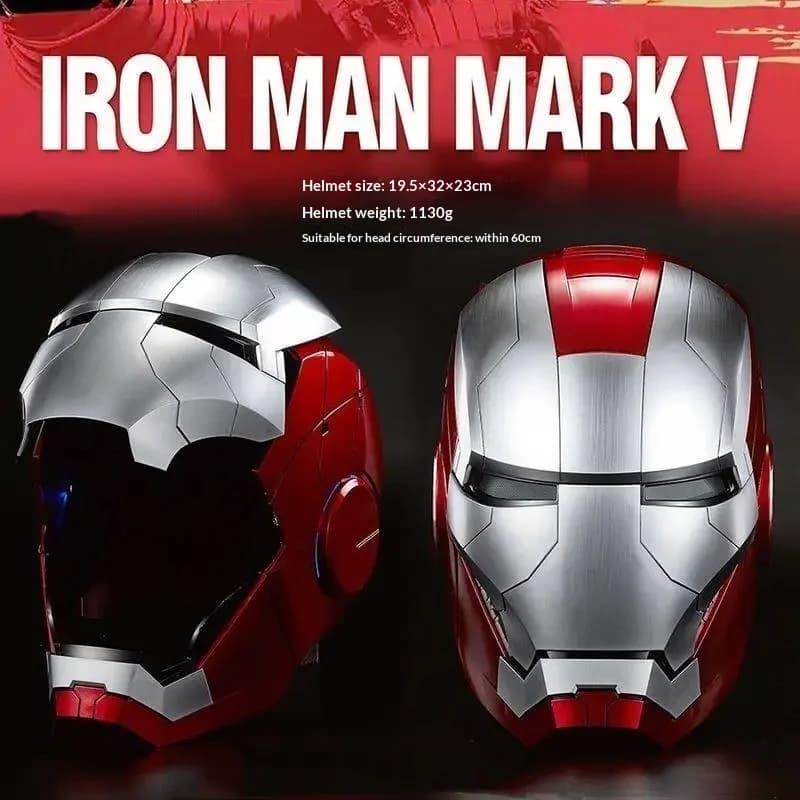 Iron Man Electric Helmet Opening And Closing Bilingual Voice Control Iron Man Mask Adult Series Animation Peripheral Toys