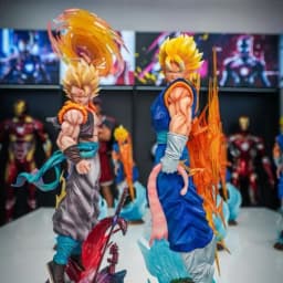 JT Statue 40cm/15.75inch Dragon Ball Z Vegetto Figure 3 Heads Replace Super Saiyan Action Figures Collection Model Toys Gifts