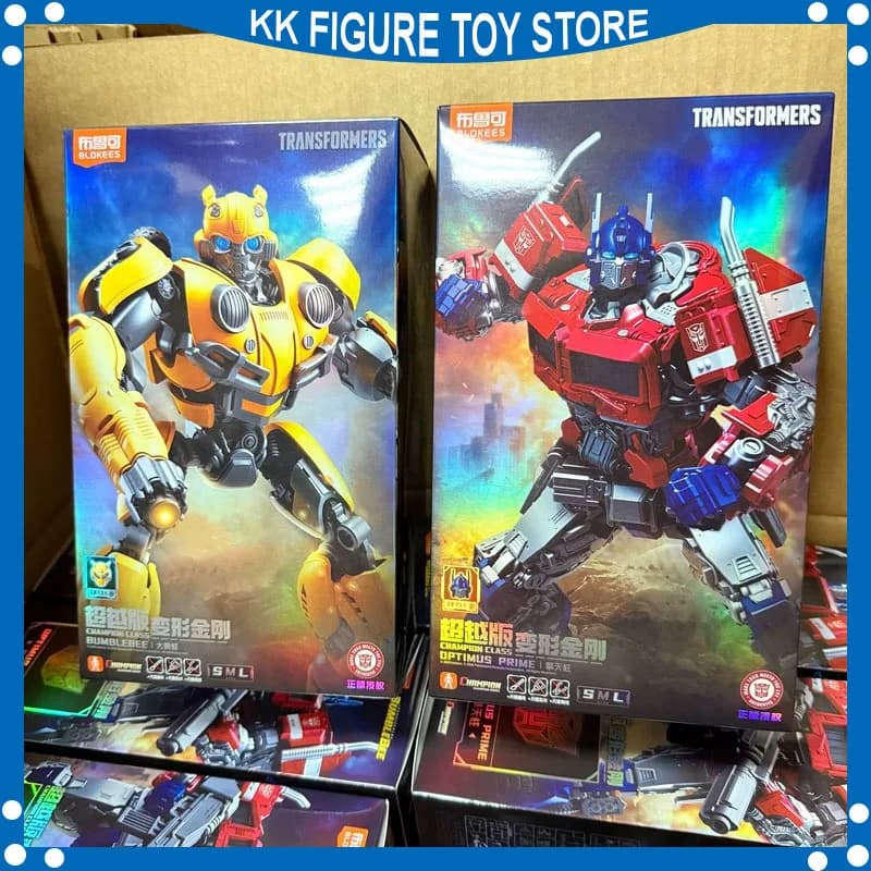 In stock Blokees Champion Class Transformers Bumblebee Movie Optimus Prime Bumblebee Blitzwing Assembled Action Figure Model