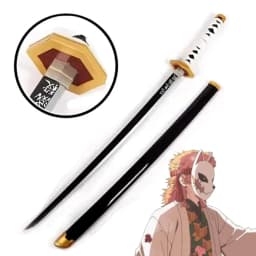 104cm Demon Slayer Kokushibo Katana Anime Kimetsu No Yaiba Cosplay Prop Ninja Real Size Japanese Katana Samurai Sword Wood Toy
